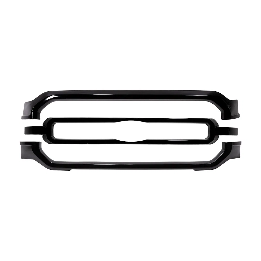 GI184BLK – COAST2COAST Grille Insert, Overlay Bar Style 3 Piece With Emblem Cutout Painted Gloss Black ABS Plastic